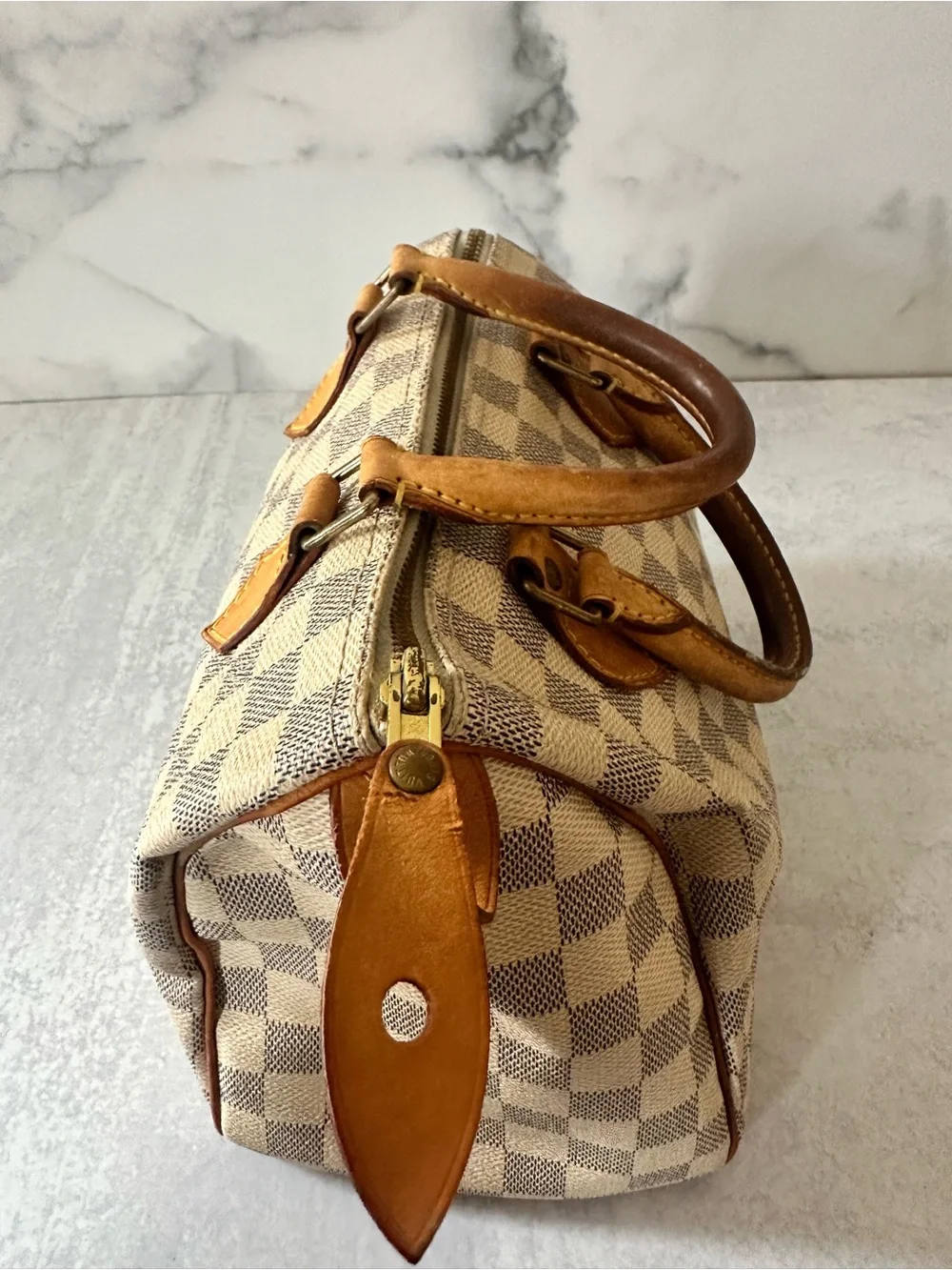 Louis Vuitton Speedy 25 Damier Azur Canvas Handbag